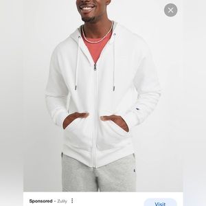 White zipper hoodie Champion